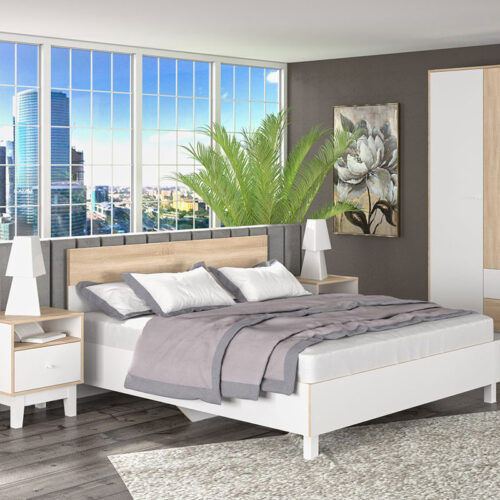 Κρεβάτι Awell pakoworld sonoma-λευκό 160x200εκ (x1)