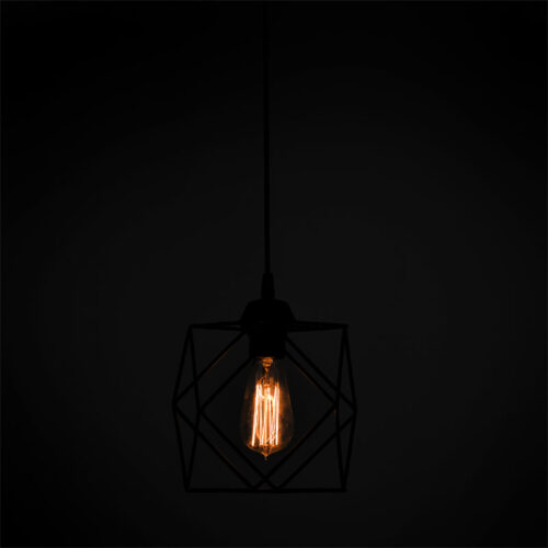 Φωτιστικό οροφής μονόφωτο Alama pakoworld E27 μαύρο 20x20x74εκ (x1)