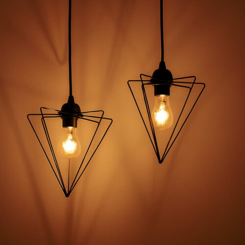 Φωτιστικό οροφής δίφωτο Tebour pakoworld Ε27 μέταλλο μάυρο 30x30x70εκ (x1)