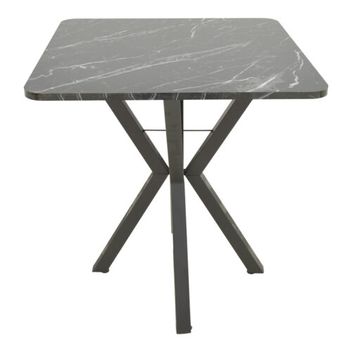 Τραπέζι Arenya pakoworld μαύρο εφε μαρμάρου- μαύρα μεταλλικά πόδια 70x70x72εκ (x1)
