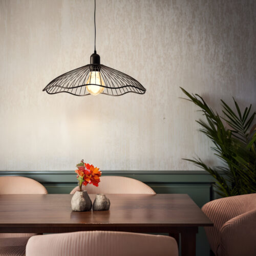 Φωτιστικό οροφής μονόφωτο Galt pakoworld Ε27 μαύρο Φ34x15.5εκ (x1)