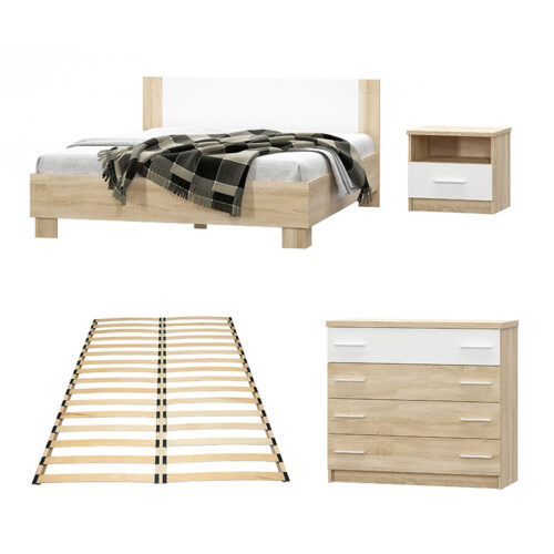 Σετ κρεβατοκάμαρας Geneva pakoworld 4 τμχ 160x200εκ (x1)