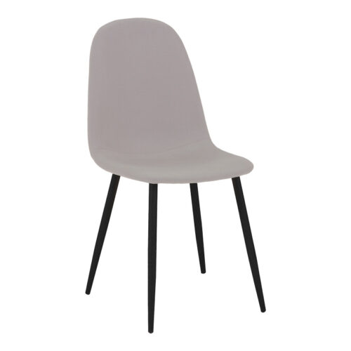 Τραπεζαρία Bella-Balou pakoworld σετ 5τεμ MDF μαύρο-ύφασμα γκρι Φ100x73εκ (x1)