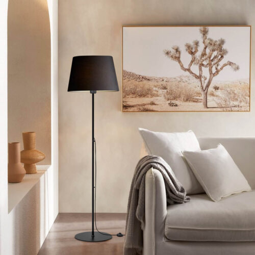 Φωτιστικό δαπέδου Lumider pakoworld Ε27 μέταλλο-ύφασμα μαύρο Φ35x152εκ (x1)