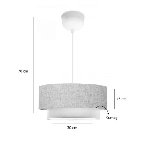 Φωτιστικό οροφής Sombre pakoworld ύφασμα σε κρεμα χρώμα Φ30x15εκ (x1)