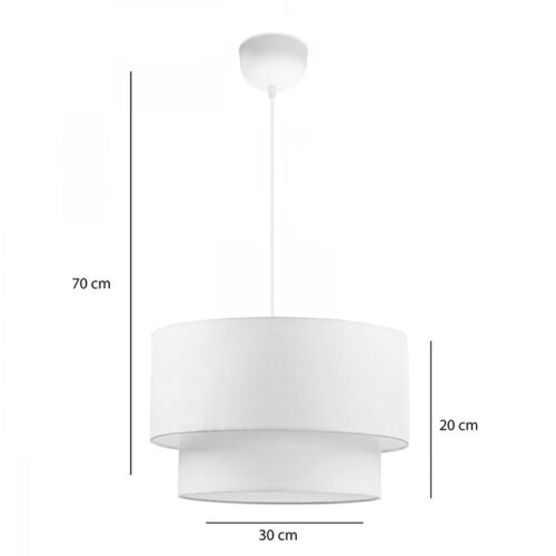 Φωτιστικό οροφής Tachi pakoworld Ε27 ύφασμα σε κρεμ απόχρωση Φ30x20εκ (x1)