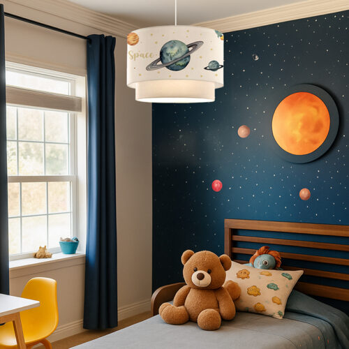 Παιδικό φωτιστικό οροφής Saturn pakoworld πολύχρωμο-λευκό Φ30x20εκ (x1)