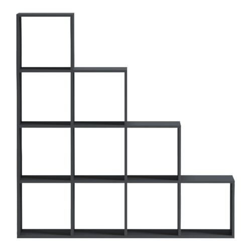 Βιβλιοθήκη Scala pakoworld ανθρακί 129.5x29x129.5εκ (x1)