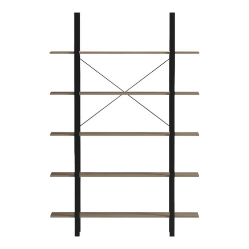 Βιβλιοθήκη-Ραφιέρα Loftie pakoworld sonoma-μαύρο μέταλλο 126x28x165εκ (x1)