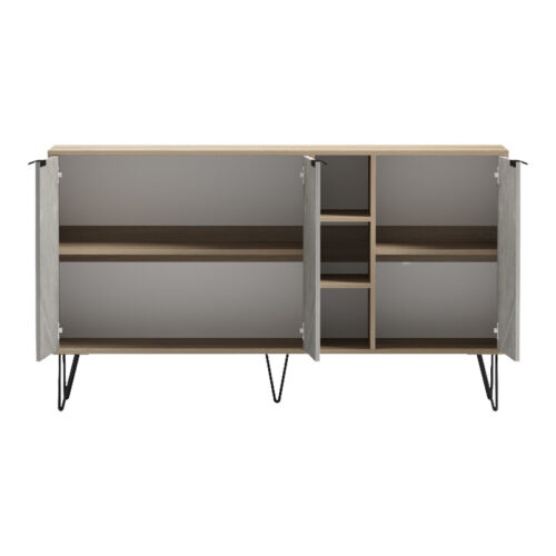 Μπουφές Balain pakoworld sonoma-γκρι μπεζ όψη μαρμάρου 142x35.5x83εκ (x1)