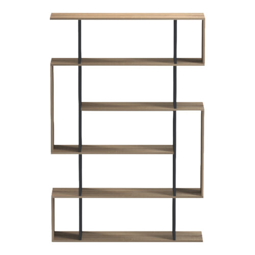 Βιβλιοθήκη Mito pakoworld sonoma-ανθρακί 108.5x25x161εκ (x1)