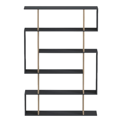 Βιβλιοθήκη Mito pakoworld ανθρακί - sonoma 108.5x25x161εκ (x1)