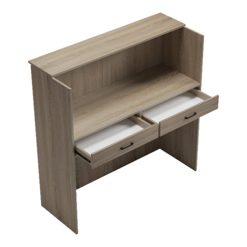 Γραφείο reception Optima pakoworld με led sonoma-ανθρακί 110x40x110εκ (x1)