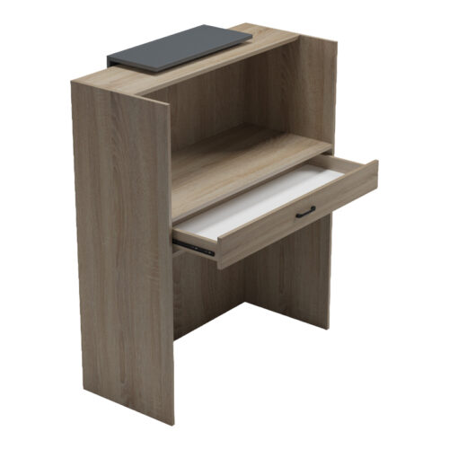 Γραφείο reception Zowel pakoworld με led sonoma-ανθρακί 90x40x110εκ (x1)