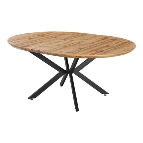 Τραπέζι επεκτεινόμενο Edina pakoworld mdf σε sonoma απόχρωση με μαύρα μεταλλικά πόδια 130-170x130x75εκ (x1)