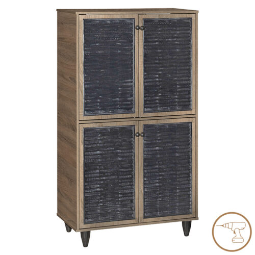 Παπουτσοθήκη-ντουλάπι Ronan pakoworld χρώμα καρυδί 70.5x35x122εκ (x1)