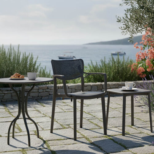 Πολυθρόνα Frontline pakoworld PP ανθρακί (x1)