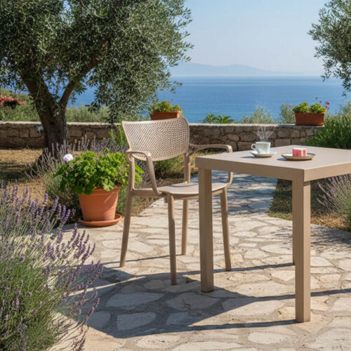 Πολυθρόνα Frontline pakoworld PP cappucino (x1)