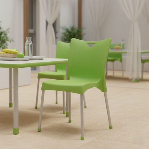 Καρέκλα Crafted pakoworld PP πράσινο-αλουμίνιο γκρι (x1)