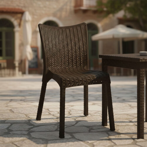 Καρέκλα Confident pakoworld PP σκούρο καφέ (x1)