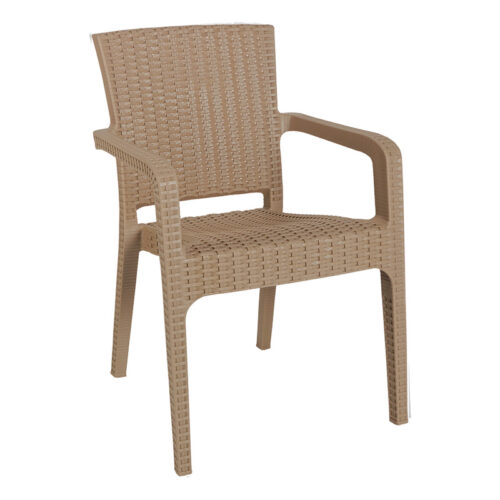 Τραπεζαρία Icoan-Halcyon pakoworld σετ 3τεμ PP σε cappuccino απόχρωση (x1)