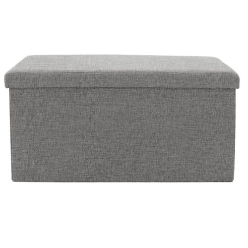 Σκαμπό-μπαούλο Greatness pakoworld ύφασμα γκρι 76x38x38εκ (x1)