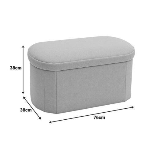 Σκαμπό-μπαούλο Otto pakoworld ύφασμα μπουκλέ σε κρεμ-ivory απόχρωση 76x38x38εκ (x1)