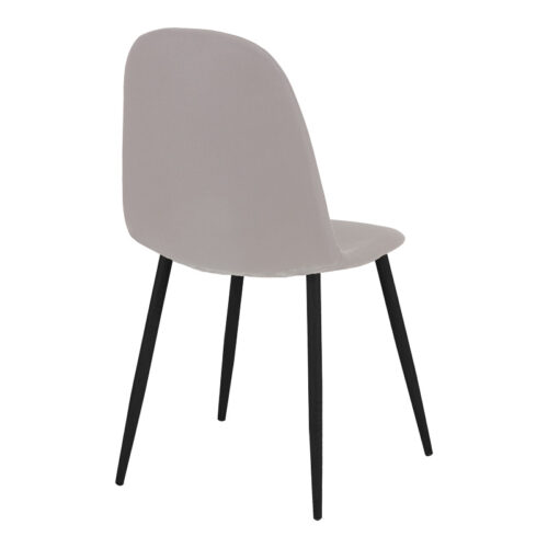 Καρέκλα Bella pakoworld ύφασμα σε γκρι με πόδι μαύρο μέταλλο 43.5x52x89εκ (x4)