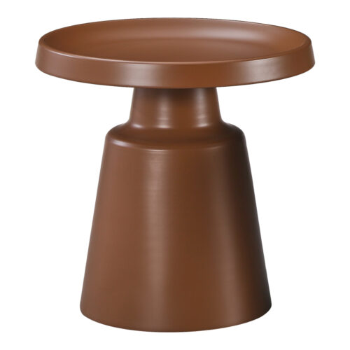 Βοηθητικό τραπέζι Ginoze pakoworld μέταλλο σε καφέ απόχρωση Φ50x50.5εκ (x1)