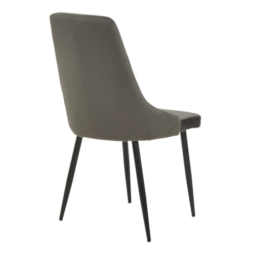 Καρέκλα Azori pakoworld ανθρακί βελούδο-πόδι μαύρο μέταλλο 49x55x85εκ (x2)