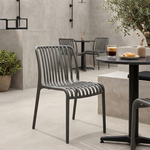 Καρέκλα Zoi pakoworld pp σε ανθρακί απόχρωση 42x58x79εκ (x1)