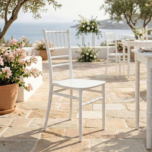 Καρέκλα Tiffany Ι pakoworld pp σε λευκή απόχρωση 38.5x46.5x87εκ (x1)