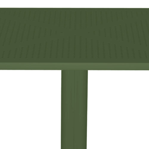 Τραπέζι Groovy pakoworld pp διατρητο σκούρο πράσινο 60x60x76εκ (x1)