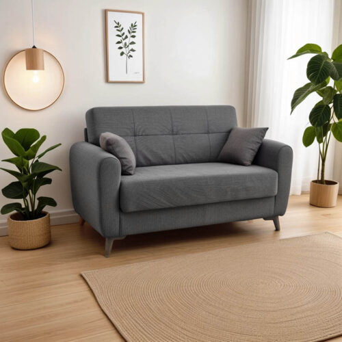 Καναπές-κρεβάτι με αποθηκευτικό χώρο διθέσιος Lincoln pakoworld ανθρακί ύφασμα 165x75x85εκ (x1)