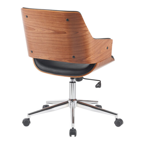 Καρέκλα γραφείου Setulo pakoworld μαύρο pu-βάση χρωμίου 53x61x79-89εκ (x1)