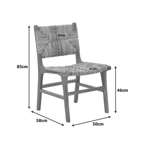 Καρέκλα Refane pakoworld σκελετός teak ξύλο με ψάθα σε φυσική απόχρωση 50x58x85εκ (x1)