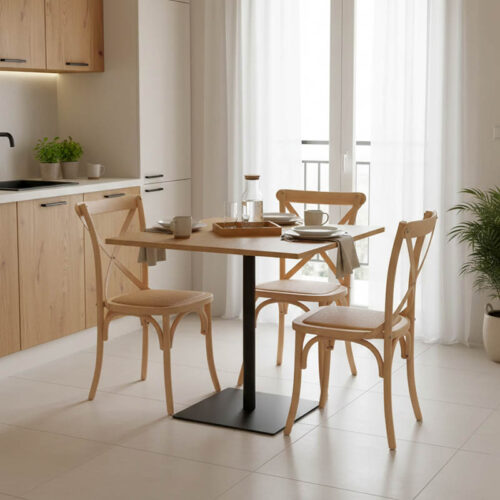 Τραπέζι Nerobian pakoworld mdf σε sonoma απόχρωση 70x70x75εκ (x1)