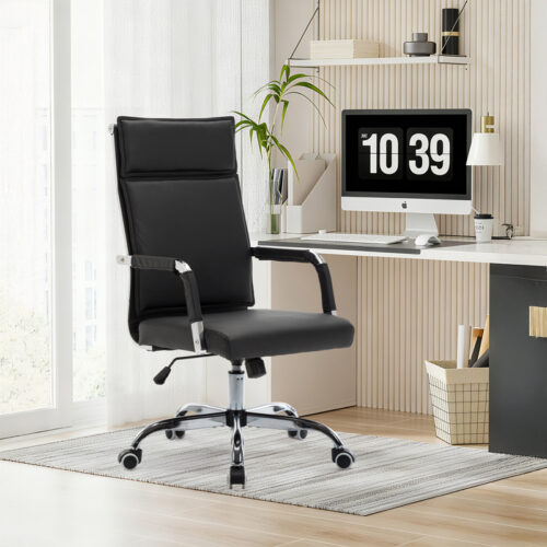 Καρέκλα γραφείου διευθυντη Mavel pakoworld PU μαύρo 55x62x100-110εκ (x1)