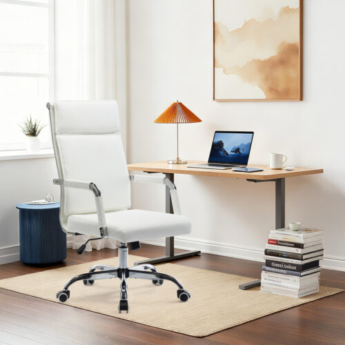 Καρέκλα γραφείου διευθυντη Mavel pakoworld PU λευκό 55x62x100-110εκ (x1)