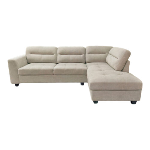 Γωνιακός καναπές αριστερή γωνία Camile pakoworld ύφασμα σε μπεζ απόχρωση 270x174x95εκ (x1)