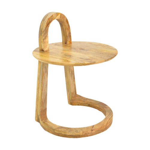 Βοηθητικό τραπέζι Kallos pakoworld μασίφ ξύλο μάνγκο σε φυσική απόχρωση 45x45x60εκ (x1)