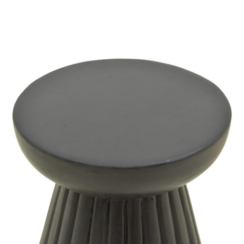 Βοηθητικό τραπέζι Nemira pakoworld μασίφ μάνγκο ξύλο μαύρο Φ30x35εκ (x1)