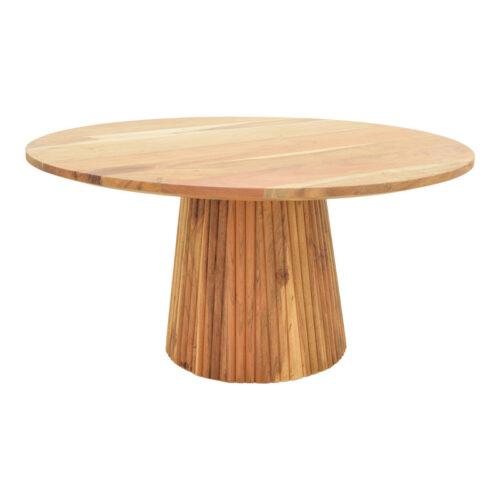 Τραπέζι σαλονιού Tully pakoworld μασίφ ξύλο ακακίας σε φυσική απόχρωση Φ80x40εκ (x1)