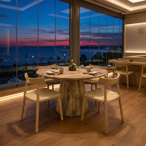 Τραπέζι Rahma I pakoworld μασιφ ξύλο mango 3εκ σε φυσική απόχρωση Φ120x77εκ (x1)