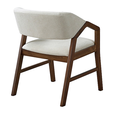 Πολυθρόνα Livia pakoworld rubberwood σε καρυδί-εκρού απόχρωση 47.5x54.5x78εκ (x2)