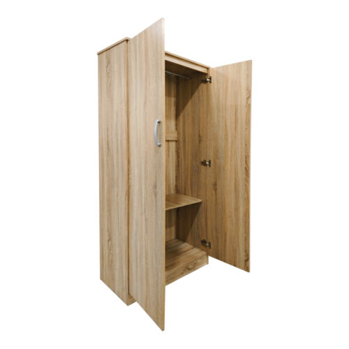 Ντουλάπα δίφυλλη Athos pakoworld σε Sonoma απόχρωση 80x42x180εκ (x1)