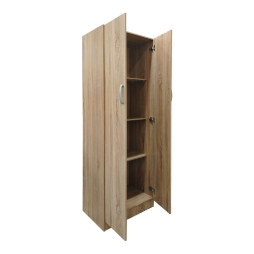 Ντουλάπα δίφυλλη Athos pakoworld σε sonoma απόχρωση 60x42x180εκ (x1)