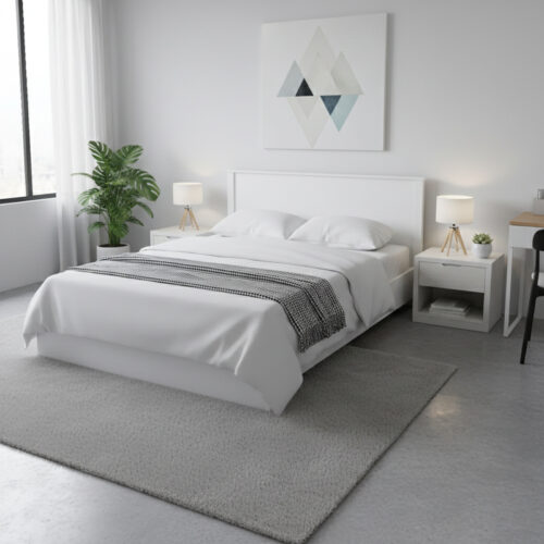 Κρεβάτι Athos pakoworld σε λευκή απόχρωση 160x200εκ (x1)