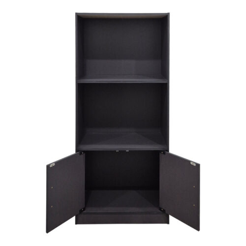 Βιβλιοθήκη Tekaro pakoworld ανθρακί 60x30x120εκ (x1)