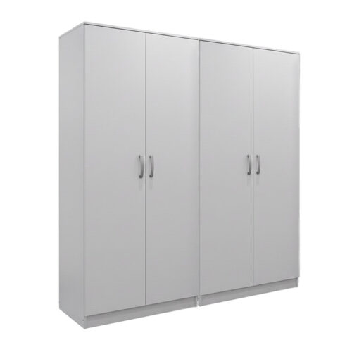 Ντουλάπα τετράφυλλη Athos Ι pakoworld λευκή 160x42x180εκ (x1)